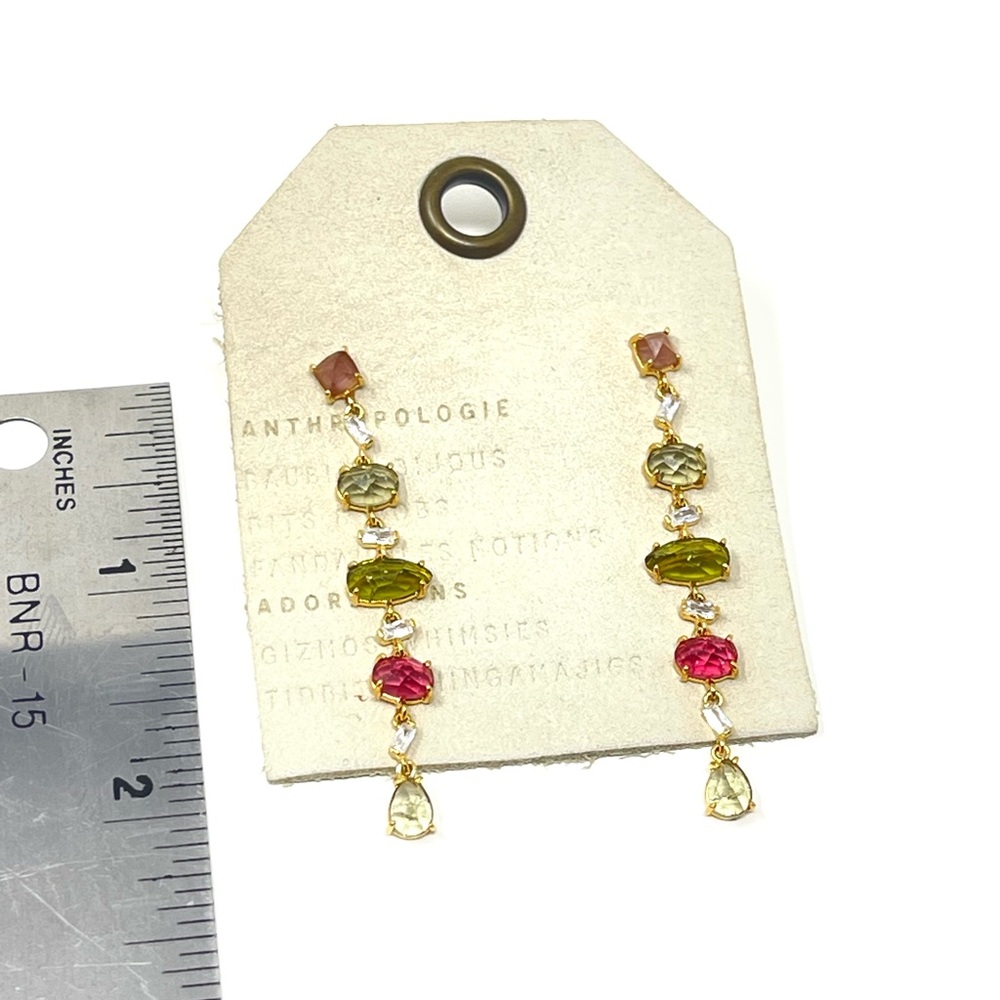 New Anthropologie Gatsby Drop Crystal Earrings - Picture 5 of 6